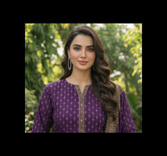 Purple Printed Lawn 3-Piece Suit – M n M by Ittehad Vol 1