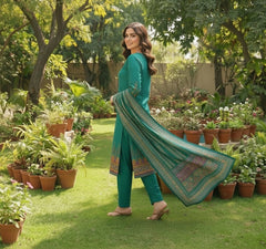 Teal printed 3-Piece Suit vol 1