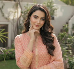 Peach Printed Lawn 3-Piece Suit – M n M by Ittehad Vol 1