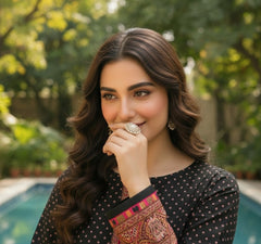 Black Printed Lawn 3-Piece Suit – M n M by Ittehad Vol 1